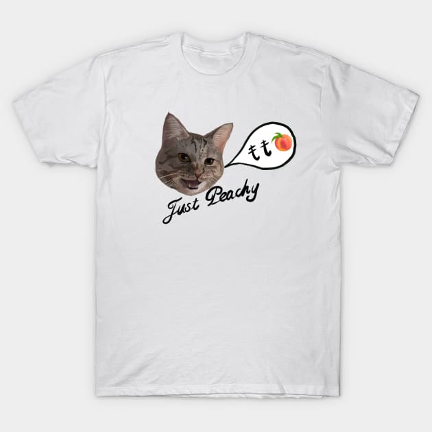 Just Peachy Cat T-Shirt by Booneb